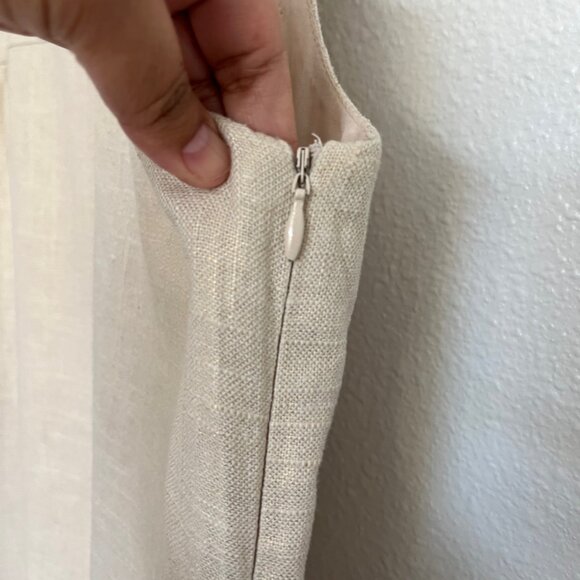 Cynthia Rowley Linen and Cotton Blend Maxi Dress Stud Detail Classy Career Sz14 - Picture 9 of 10